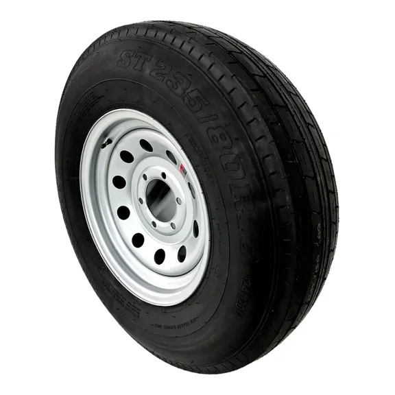 Trailer Tire on Rim ST235/80R16 TrailQuest Radial LRE 10 Ply 6 Lug Silver Modular Wheel 6X5.5" Bolt Pattern