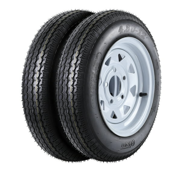 Trailer Tires with 12'' Rims, 5.30-12 5.30x12 530-12 5.30-12 Trailer Tires,5.30-12 5.30x12 530-12 5.30-12Highway Boat Motorcycle Trailer Tire,Load Range C, 6PR, 2 Pack