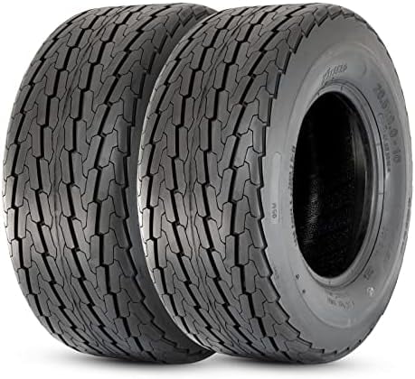 Trailer Tires 20.5x8-10 10PR Load Range E 20.5x8.00x10 Tires for Cargo/Boat/Camper Trailer, Tubeless, Set of 2