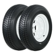 Trailer Tires On Rim ST205/75D15 205/75/15 175/80-13, Load Range C, 6PR, 5 Lug 15 In. 2-Pack