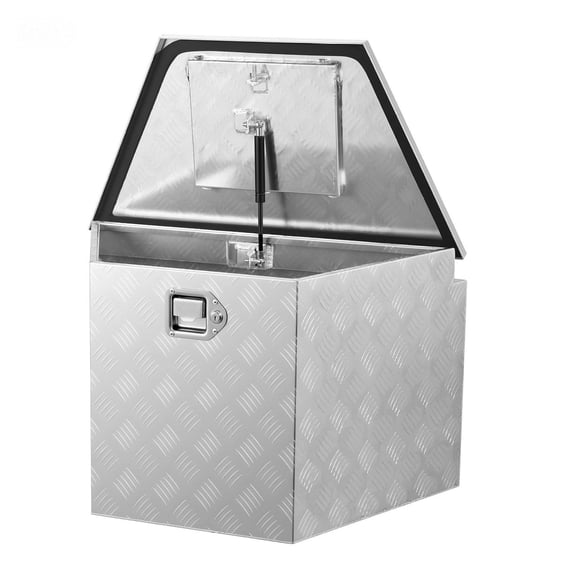 Trailer Tongue Box 33"x19"x18" Aluminum - Heavy Duty Tool Storage for RV, Trailer, Truck - Lockable Utility Chest Organizer