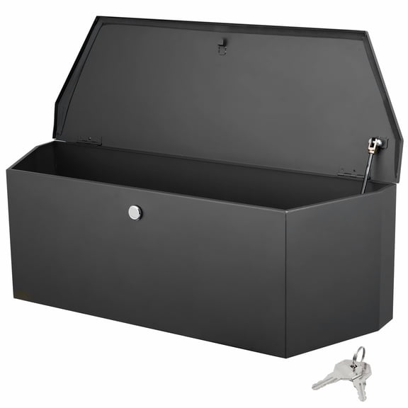 Trailer Tongue Box, 36" Carbon Steel Tool Box with Lock for Utility Trailer, RV, Pickup Truck Bed - Heavy Duty Storage