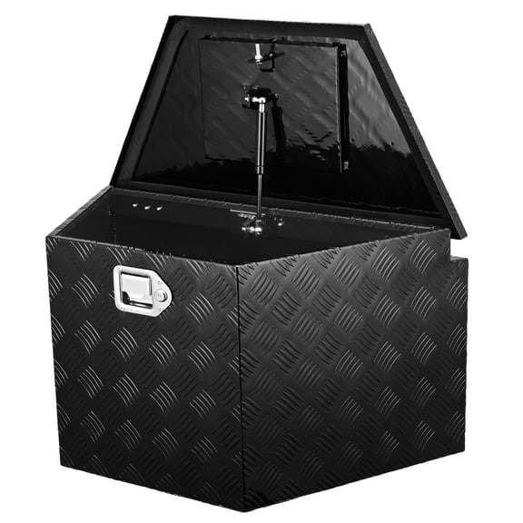 Trailer Tongue Box, Aluminum Alloy Diamond Plate Tongue Box Tool Chest, Heavy Duty Trailer Box Storage with Lock and Keys, Utility Trailer Tongue Box for Pickup Truck, RV, Trailer, 39"x16.