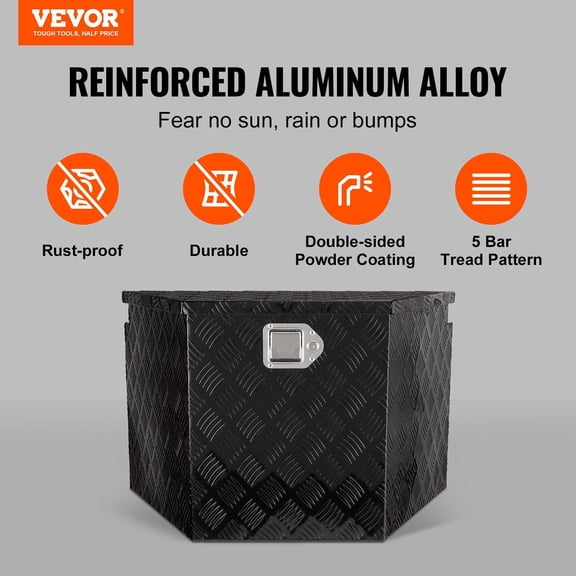Trailer Tongue Box,Aluminum Alloy Diamond Plate Tongue Box Tool Chest,Heavy Duty Trailer Box Storage with Lock&Keys,Utility Trailer Tongue Box for Pickup Truck,RV,Trailer,29"x16.2"x18"