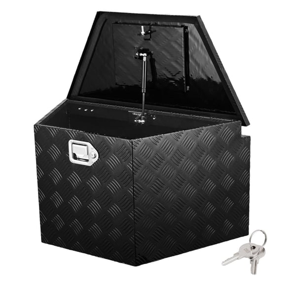 Trailer Tongue Box, Aluminum Alloy Tool Box - 39x16.5x12in Heavy Duty Trailer Storage with Lock for Pickup Truck, RV, Utility Trailer