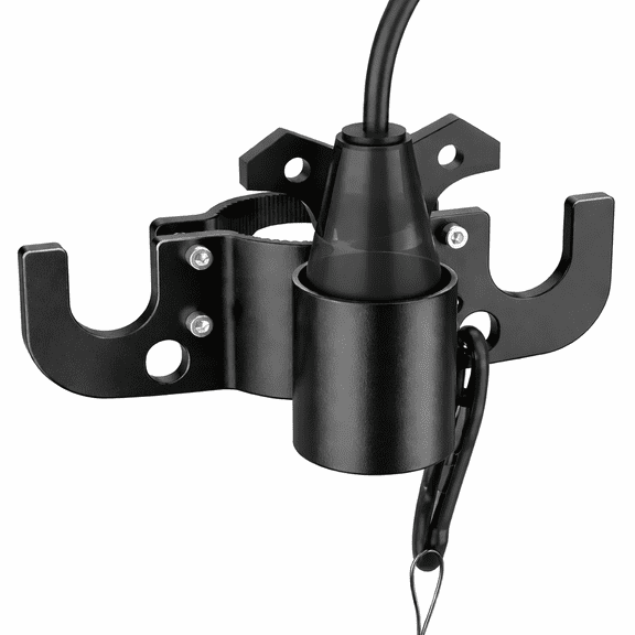 Trailer Tow Chain Organizer with 7-Way Plug Holder, RV Trailer Tongue Mount Accessory, Hitch Chain Hanger Bracket, Black