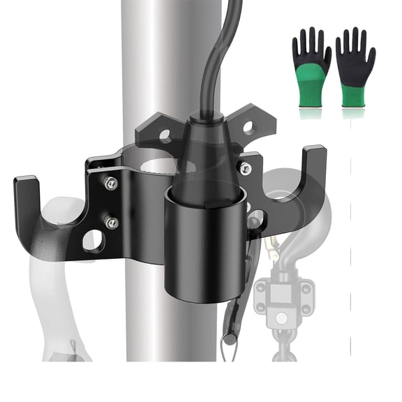 Trailer Towing Chain Organizer, Aluminum 7 Way Plug Holder Heavy Duty RV Accessories Cover Kit Outside Camper Tongue Jacks Travel Side Hooks Cable Harness , Heavy-Duty Trailer Chain Holder