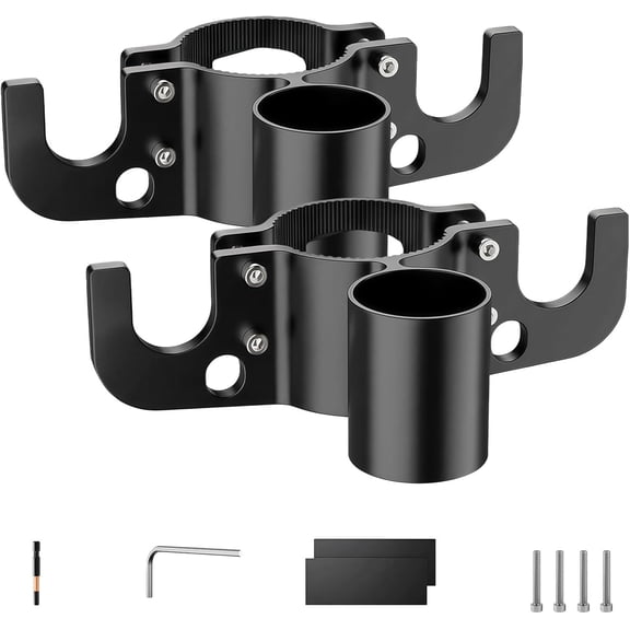 Trailer Towing Chain Organizer, Aluminum Rv Towing Chain Organizer & 7-Way Plug Holder, Heavy Duty Anti-Rust Bracket Fits 2" 2ΒΌ" Tongue Jack for Outside Travel Camper (2 Set)