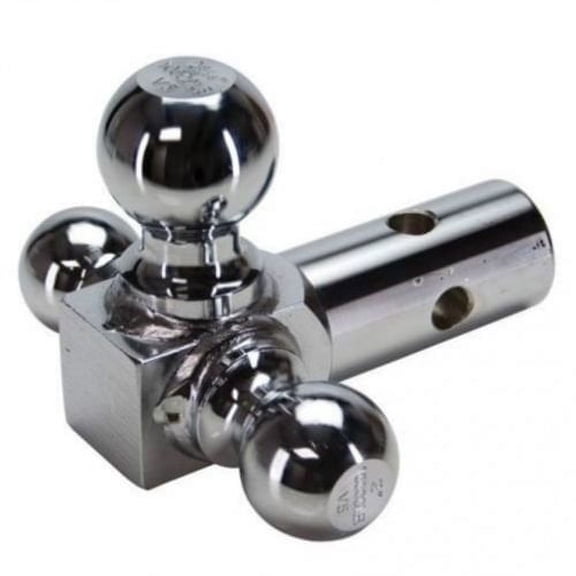 Trailer Tri-Ball Hitch 1-7/8" 2" and 2-5/16" Chrome Plated