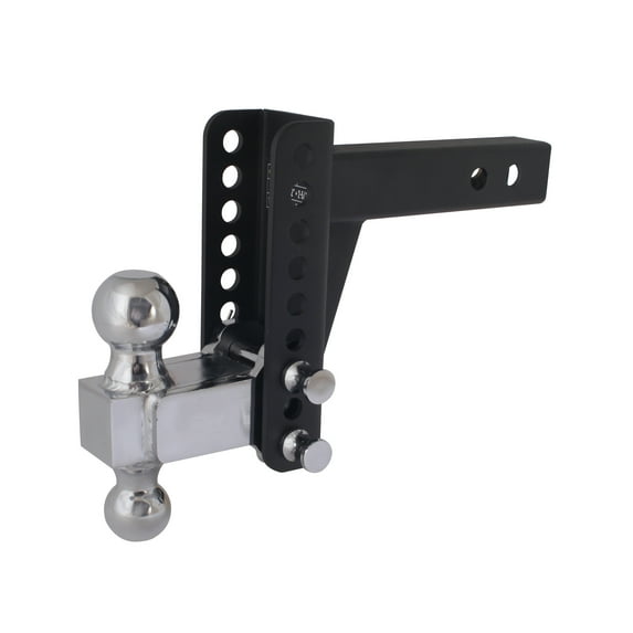 Trailer Valet Blackout Series 14K Adjustable Drop Hitch: 0-6" Drop, Reversible 2" & 2-5/16" Ball, High-Grade Steel with Signature Wrinkle Black Powder Coating (700-Hour Corrosion Resistance)