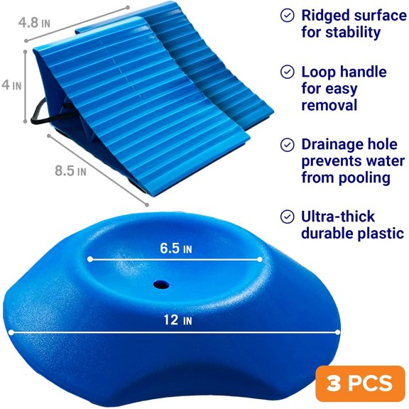Trailer Wheel Chocks with Rope and Wheel Dock, for Boat Trailers, Travel Campers, RV Accessories, Travel Trailers, and All Trailer Tires