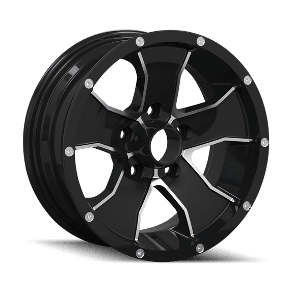 Trailer Wheels 14 15X6 5X114.3 0Et 83.82Cb Black/Machined Face