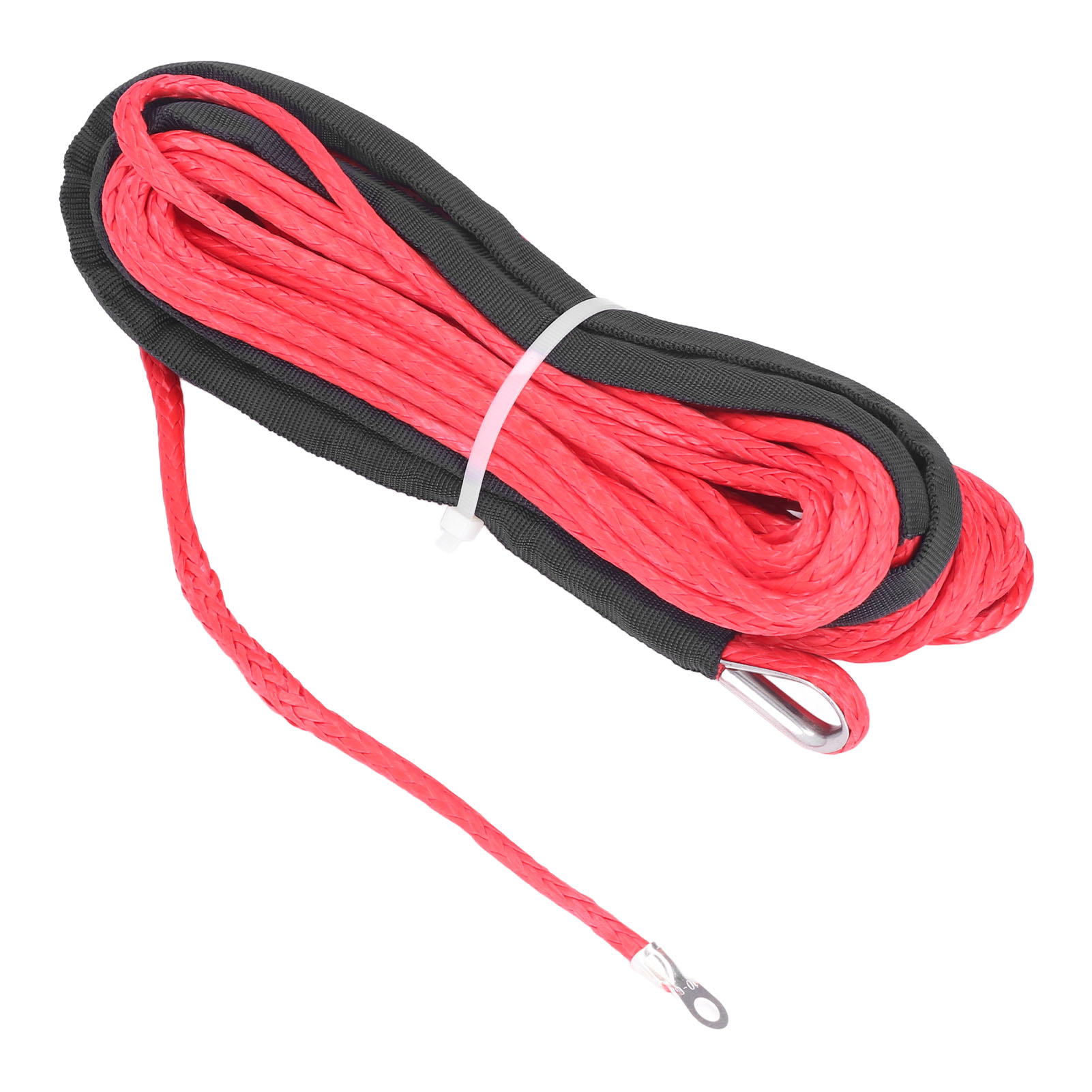 Trailer Winch Rope 6mmx15m/ 1/4inx50ft Synthetic Fibre Red Replacement ...