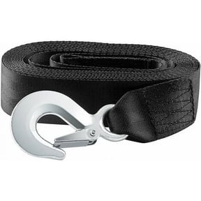 Trailer Winch Strap With Safety Carabiner For Boat Or Car Breaking Strength Working Load,Black,4 Meters