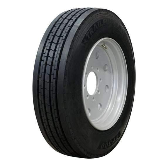 Trailfinder 17.5" 18 ply Radial Trailer Tire & Wheel - ST 215/75R17.5 8 Lug (Super Single Silver Mod)
