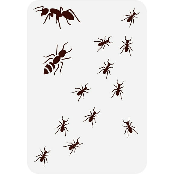 Trailing Ants Stencil 11.7x8.3 inch Hollow Out Ant Colony Drawing Stencils Reusable Plastic Animal Theme Stencil Coloring Decorative Template for DIY Making
