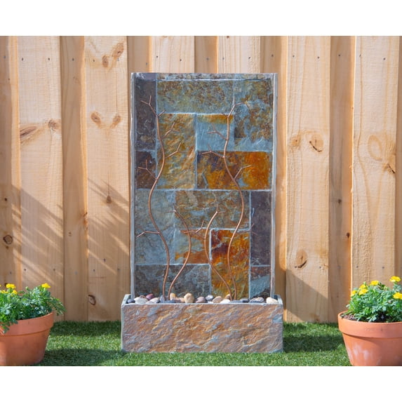 Kenroy Home 51015SLCOP Trailing Vines Floor Fountain