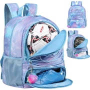 TRAILKICKER Mesh Basketball Soccer Bag Backpack Sports Volleyball Football Bag with Ball and Shoe Compartment for Man Women Ball Equipment Bag All Sports,Blue