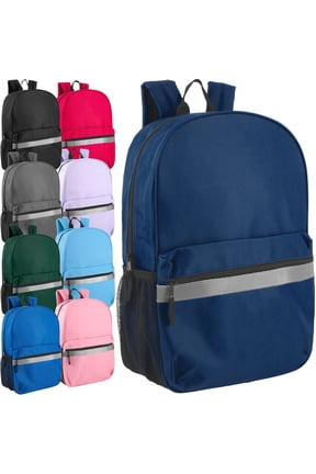 (24 Pack) 17" Backpack – Reflective Backpack with Padded Straps, Water Bottle Pockets for Adults, Travel, Commute (Multi Color Pack)