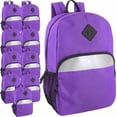 thumbnail image 1 of Trailmaker (24 Pack) 17" Backpack – Reflective School Backpack with Padded Straps, Water Bottle Pockets for Kids & Adults, School Travel Camp (Purple), 1 of 13