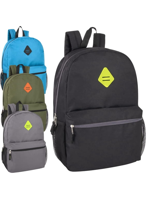 24 Pack 19 Inch Backpacks for Commute, Travel (Male Colors)