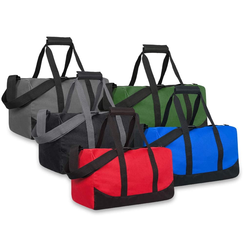 24 Pack 30 Liter Capacity Unisex Duffel Bags with Handle and Luggage Shoulder Strap for Gym, Travel and Commuting in Assorted Colors