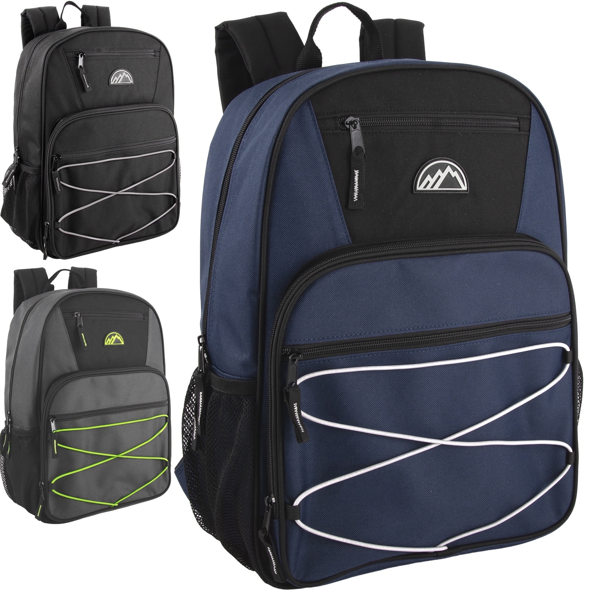 Trail maker 24 Pack Multipocket 17 Inch Bungee Cord Sport Backpacks for ...