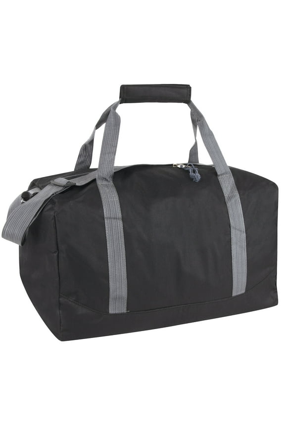 30 Liter Capacity Unisex Duffle Bag with Velcro Closure Handle and Luggage Shoulder Strap for Gym, Travel and Commuting in Black