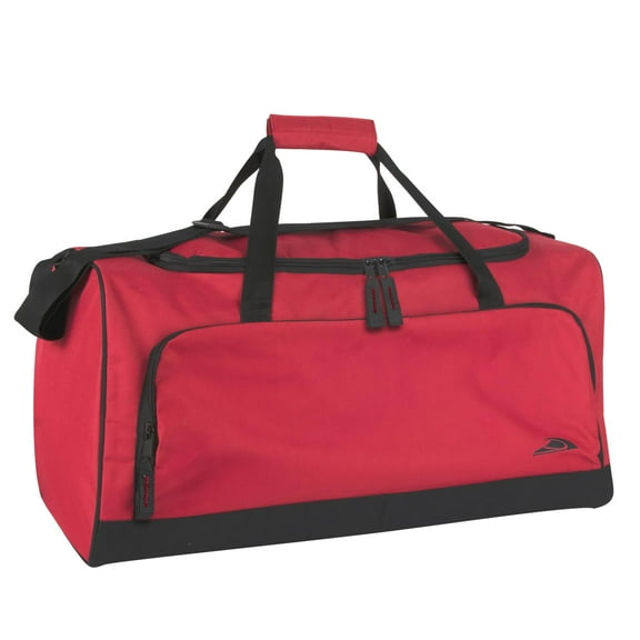 24 Inch 55 Liter Weekender Overnight Duffel Shoulder Bag for Men, Women, Teens, Gym, Travel, Sports and Recreation in Red