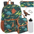 thumbnail image 1 of 6 in 1 Backpack with Matching Lunch Bag, Pencil Case, Water Bottle, Keychain & Accessories in Dueling Dinos Print, 1 of 6