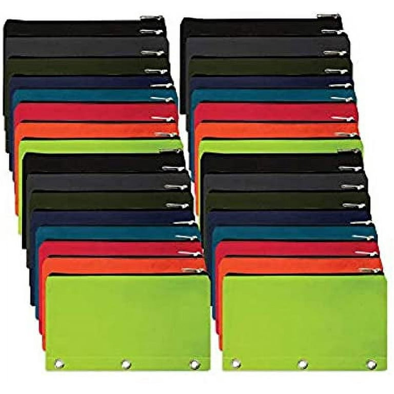 3 Ring Canvas Cloth Pencil Pouches In Bulk Assorted Color  Bundles