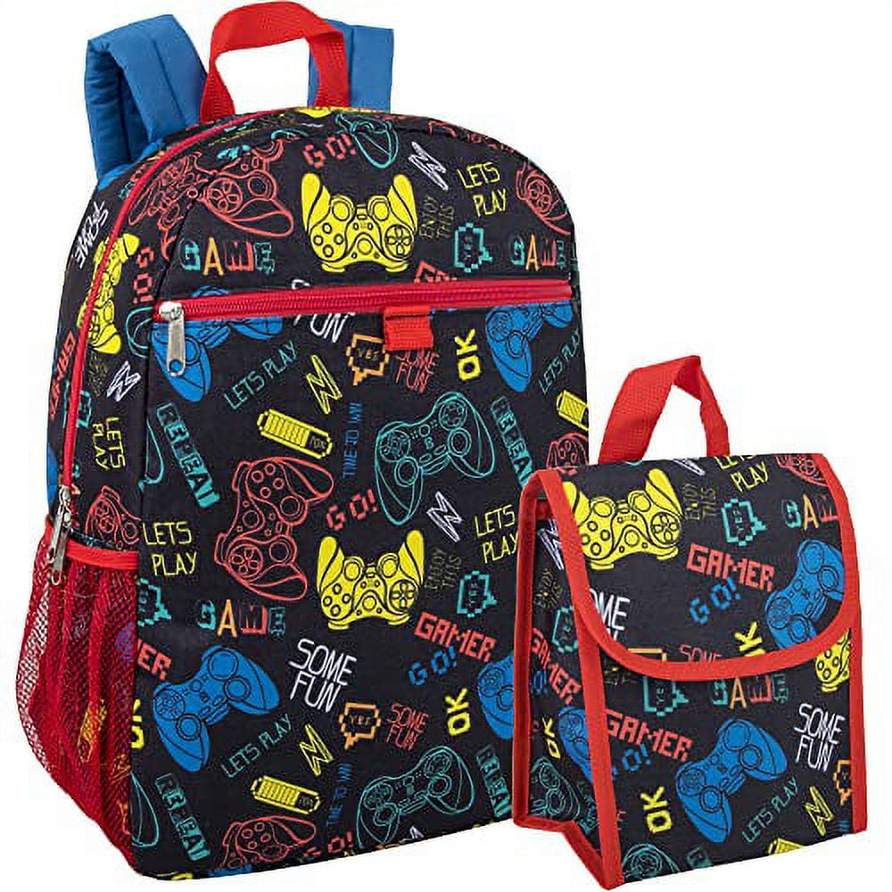 Trail Maker Boy's 6 in 1 Backpack with Lunch Bag, Pencil Case, and Accessories