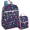 thumbnail image 1 of 15 Inch Pastel Heart Printed Backpack with Matching Velcro Closure Lunchbag, 1 of 8