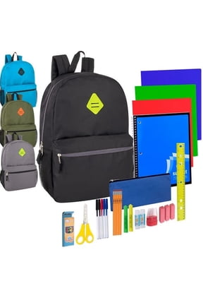 12 pack Backpacks, 30 Piece Stationary Kits Each