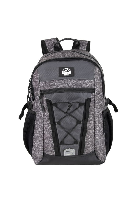 Bungee Backpack With 17" Laptop Pocket, Gray/Black