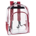 thumbnail image 1 of Trailmaker Clear See Through Backpack| Transparent Clear Backpack Bags Stadium Approved for Mens, Women, Travel (Red), 1 of 10