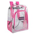 thumbnail image 1 of Trailmaker - Deluxe Clear Unisex Backpack With Reinforced Straps - Perfect for School, Security, Sporting Events - Pink, 1 of 5