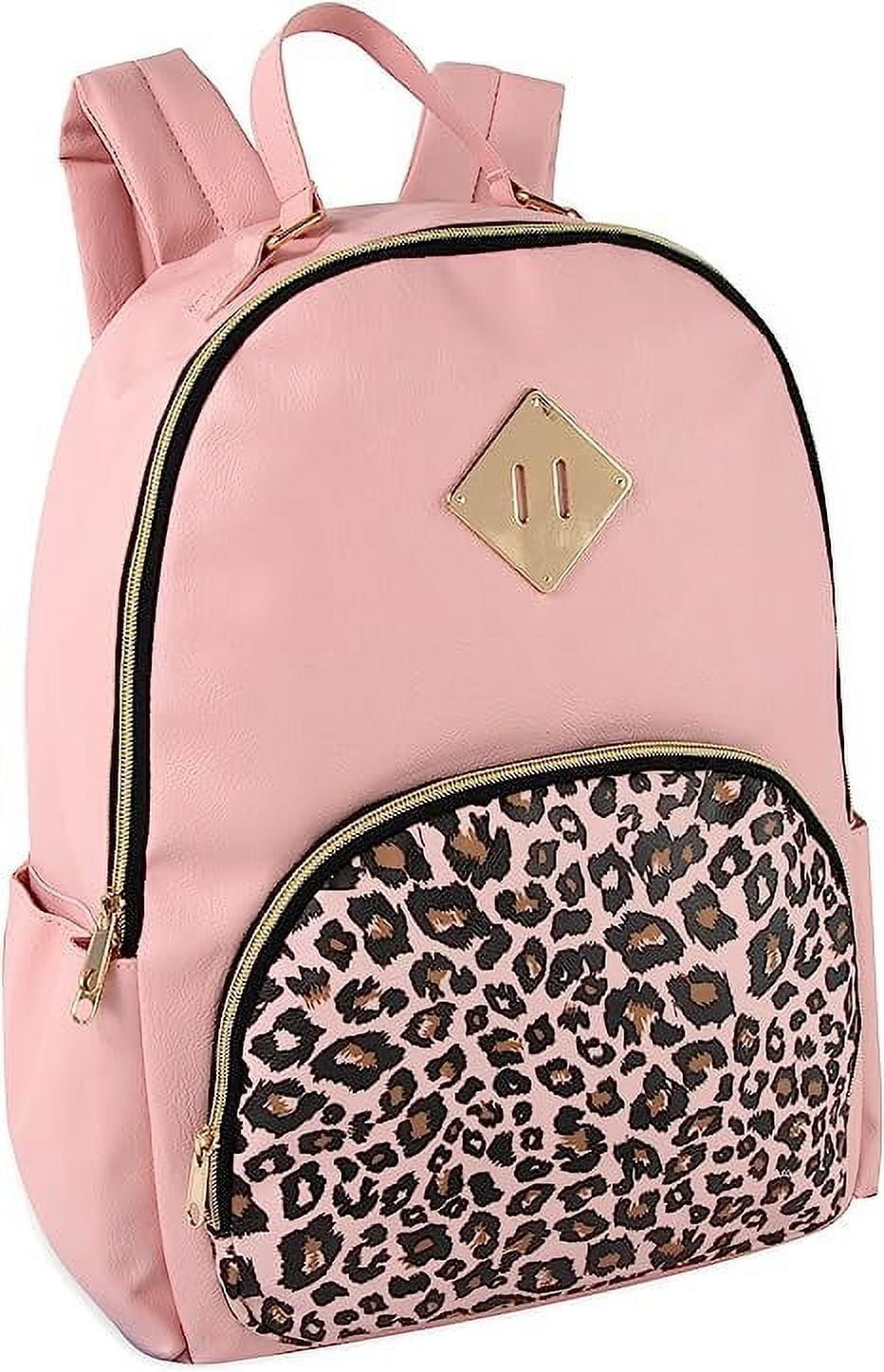 Pink leopard backpack hotsell