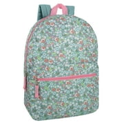 Trailmaker, Girls' All Over Printed Backpack 17 Inch Backpack for Girls With Padded Straps - Flower Garden