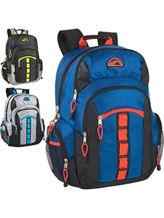 Multi-Pocket Backpacks, 3 Assorted Colors, Set Of 24 Backpacks
