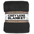 thumbnail image 1 of Trailmaker Plush Fleece Throw Blanket; Cozy 200 GSM for Living Room, Couch, Bedding 80"L x 60"W (Black), 1 of 5