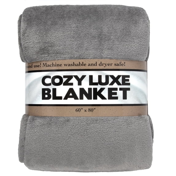 Trailmaker Plush Fleece Throw Blanket; Cozy 200 GSM for Living Room, Couch, Bedding 80"L x 60"W (Gray)
