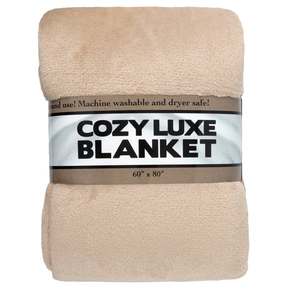 Trailmaker Plush Fleece Throw Blanket; Cozy 200 GSM for Living Room, Couch, Bedding 80"L x 60"W (Khaki)