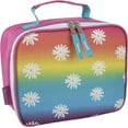 thumbnail interactive-video image 1 of Soft Shell Insulated Lunch Bag for Storing Food, Drinks, Snacks, Napkins and Utensils in Fun Tough Rainbow Daisies Print, 1 of 8