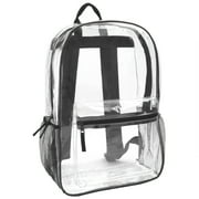 Trailmaker, Unisex Clear Backpack with Reinforced Straps & Front Accessory Pocket for School, Security, Sporting Events - Black