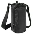 thumbnail image 1 of Reusable 16 Oz. Drawstring Closure Water Bottle Carrier Bag with Adjustable Shoulder Strap & Phone Pocket for Glass, Plastic, Stainless Steel Bottles, Walking, Running, Biking & Jogging in Black, 1 of 2