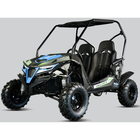 Trailmaster Cheetah 8 Youth Off-Road Go Kart / UTV, 208cc 4-Stroke Engine, Max Speed 32 MPH, Upgraded Rear Suspension Blue