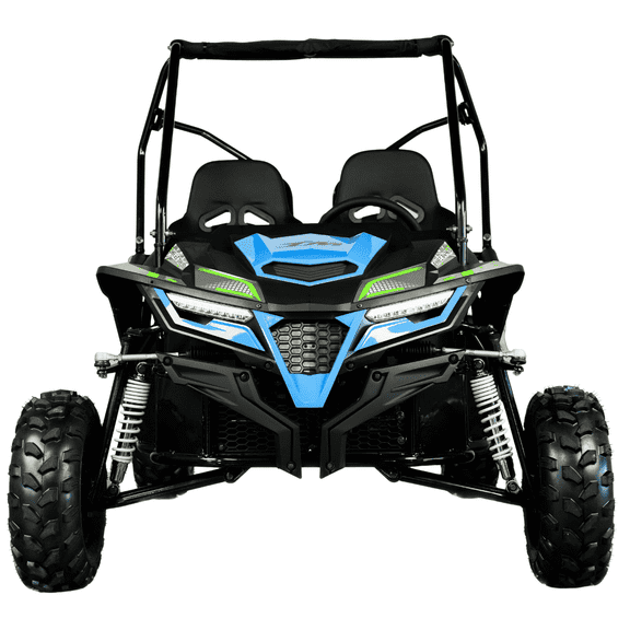 Trailmaster Cheetah 8 Youth Off-Road Go Kart / UTV, 208cc 4-Stroke Engine, Max Speed 32 MPH, Upgraded Rear Suspension (Pre-Assembled, Blue)