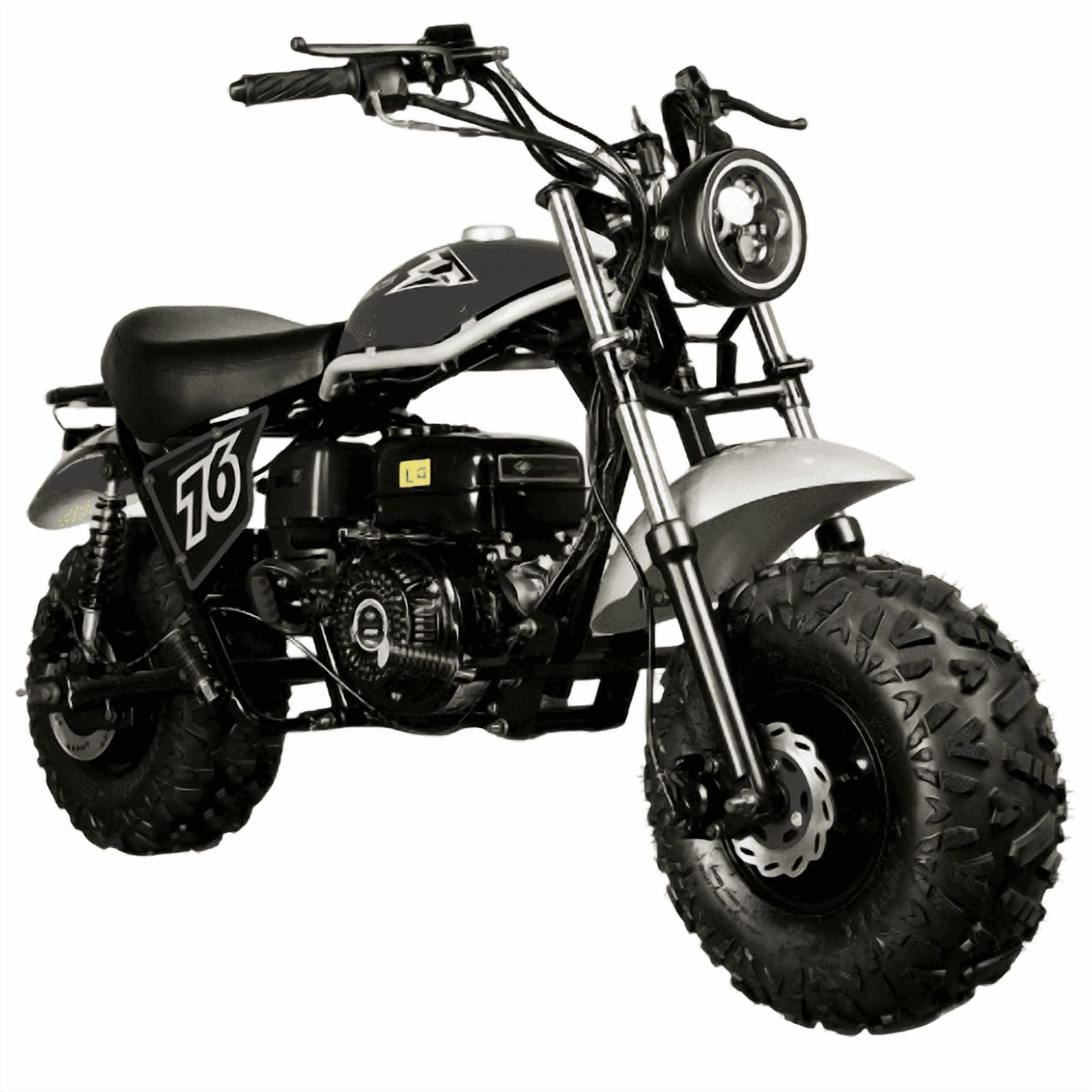 Trailmaster Hurricane 200 Pro Mini Bike, 196cc 4-Stroke Engine, Electric Start, Front & Rear Disc Brakes, LED Headlight, Max Speed 25 MPH (Black)
