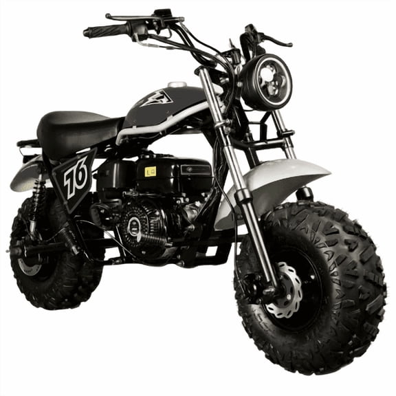 Trailmaster Hurricane 200 Pro Mini Bike, 196cc 4-Stroke Engine, Electric Start, Front & Rear Disc Brakes, LED Headlight, Max Speed 25 MPH (Black)